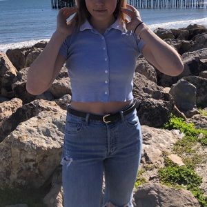 cropped collared shirt